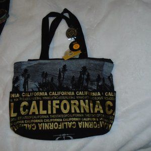 NEW ROBIN RUTH THE STATE OF CALIFORNIA PALM TREE OCEAN PURSE BAG TOTE HANDBAG
